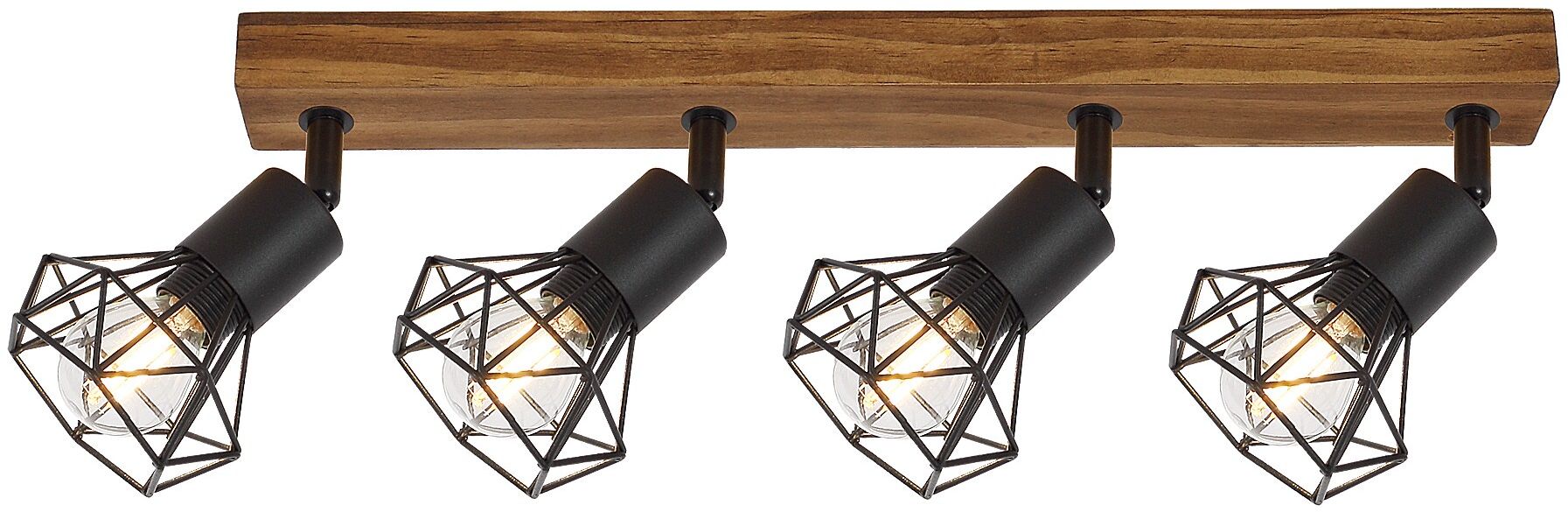 Rabalux Zeus Deckenlampe 4x40 W schwarz-holz 3140