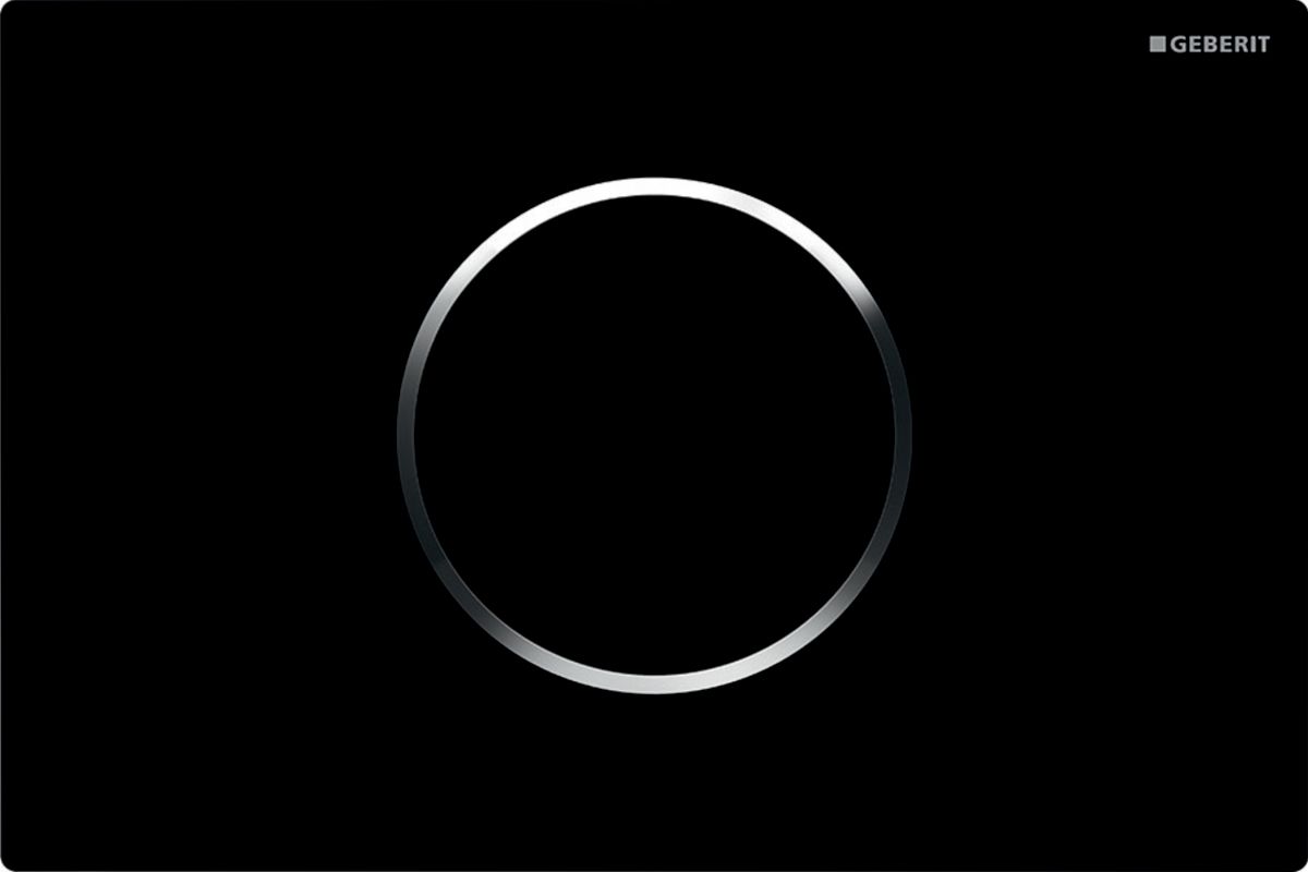 Geberit Sigma Betätigungsplatte für Toilette glänzender Chrom-schwarz 115.907.KM.6
