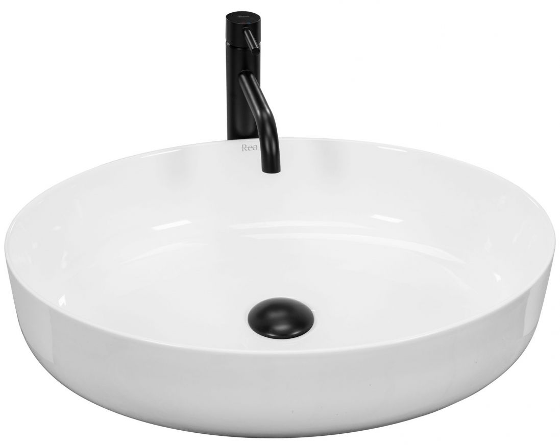 Rea Queen Waschbecken 55x41.5 cm oval Aufsatzwaschbecken weiß REA-U1223