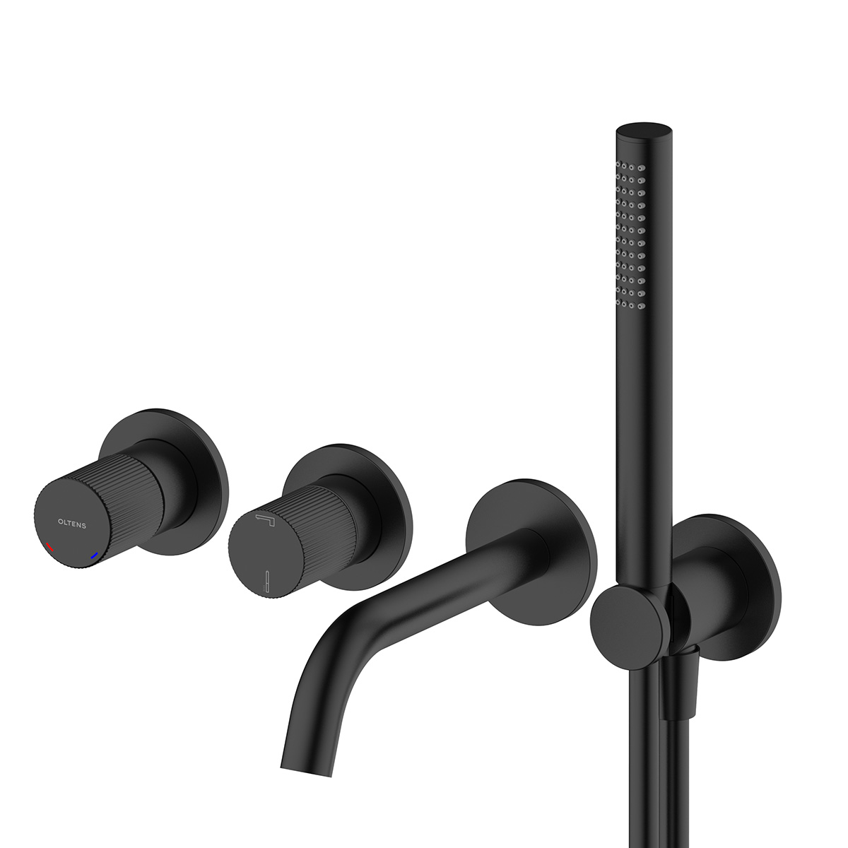 Oltens Hamnes Badewannen- und Duscharmatur Unterputz schwarze Matte 34107300