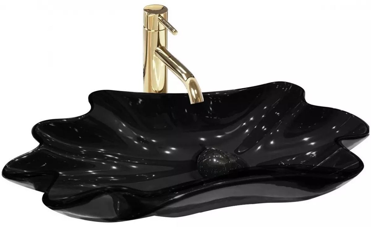 Rea Infinity Waschbecken 62x33 cm Aufsatzwaschbecken schwarz REA-U3401