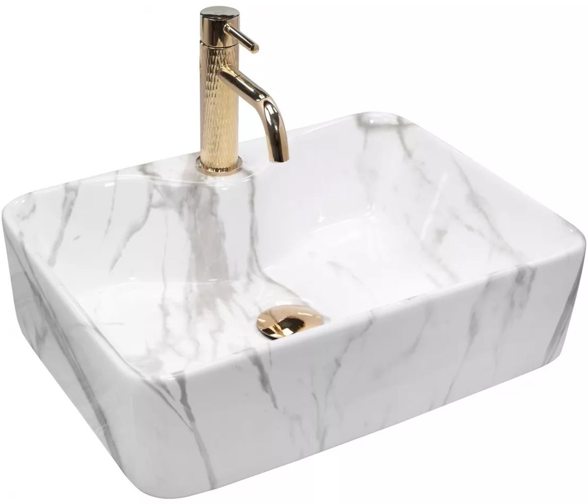 Rea Kelly Waschbecken 49x38 cm rechteckig Aufsatzwaschbecken REA-U5052