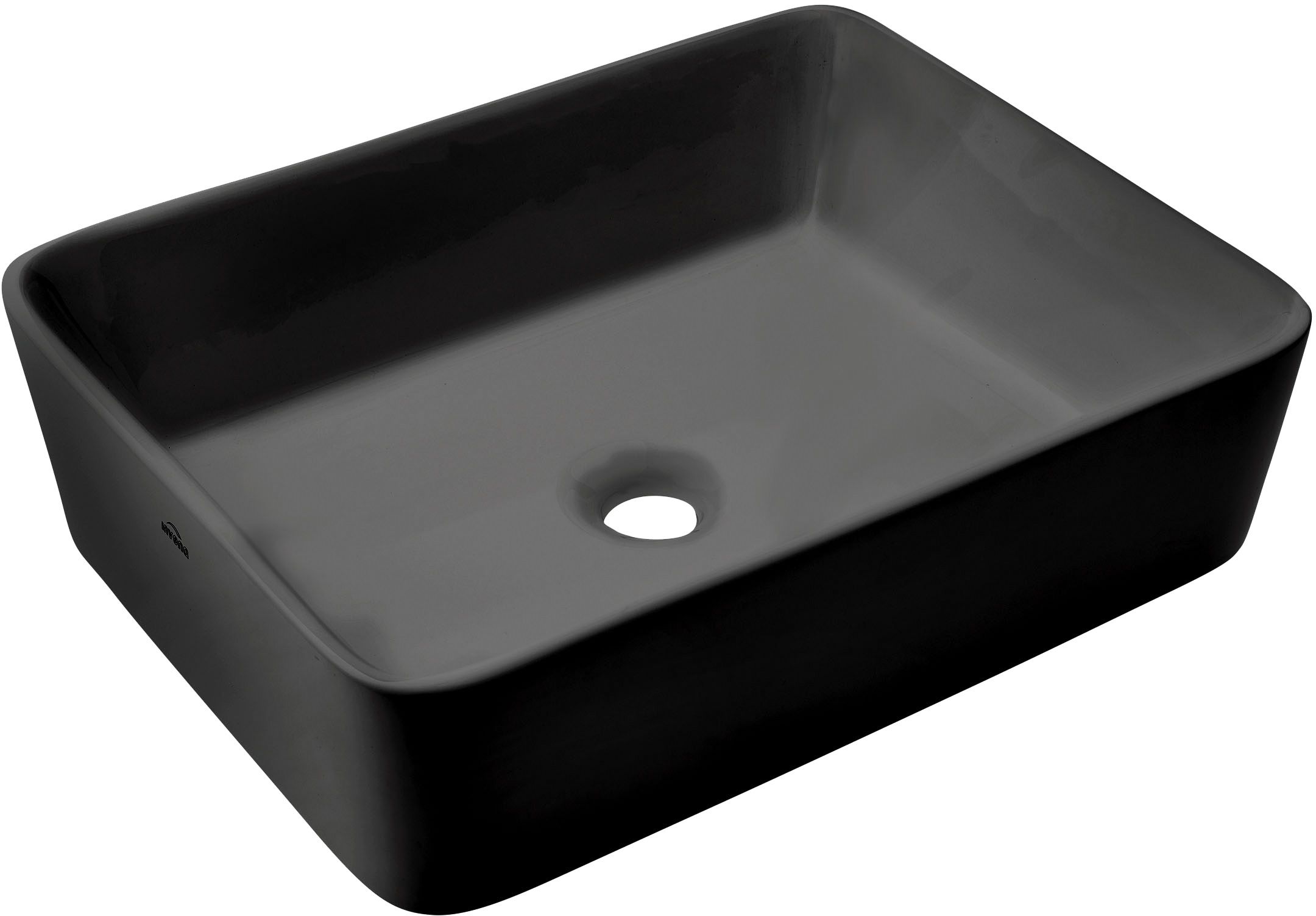 Invena Paros Waschbecken 47.5x37.5 cm rechteckig Aufsatzwaschbecken schwarz CE-36-005