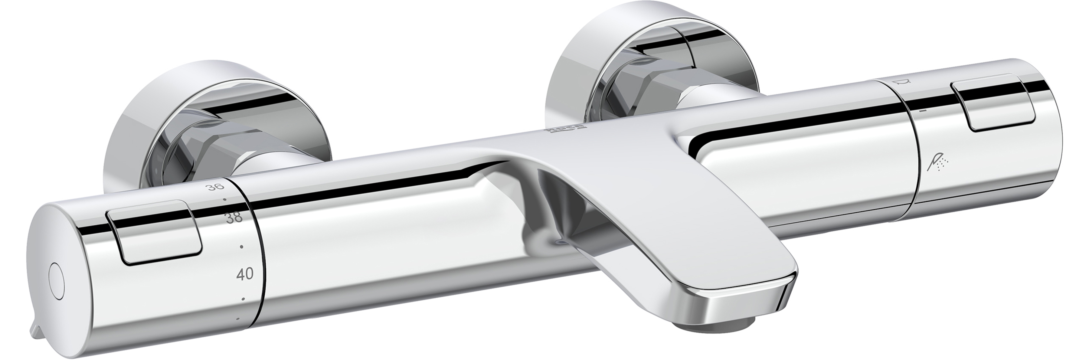 Roca T-500 Badewannen- und Duscharmatur Wandmontage mit Thermostat chrom A5A1E18C00