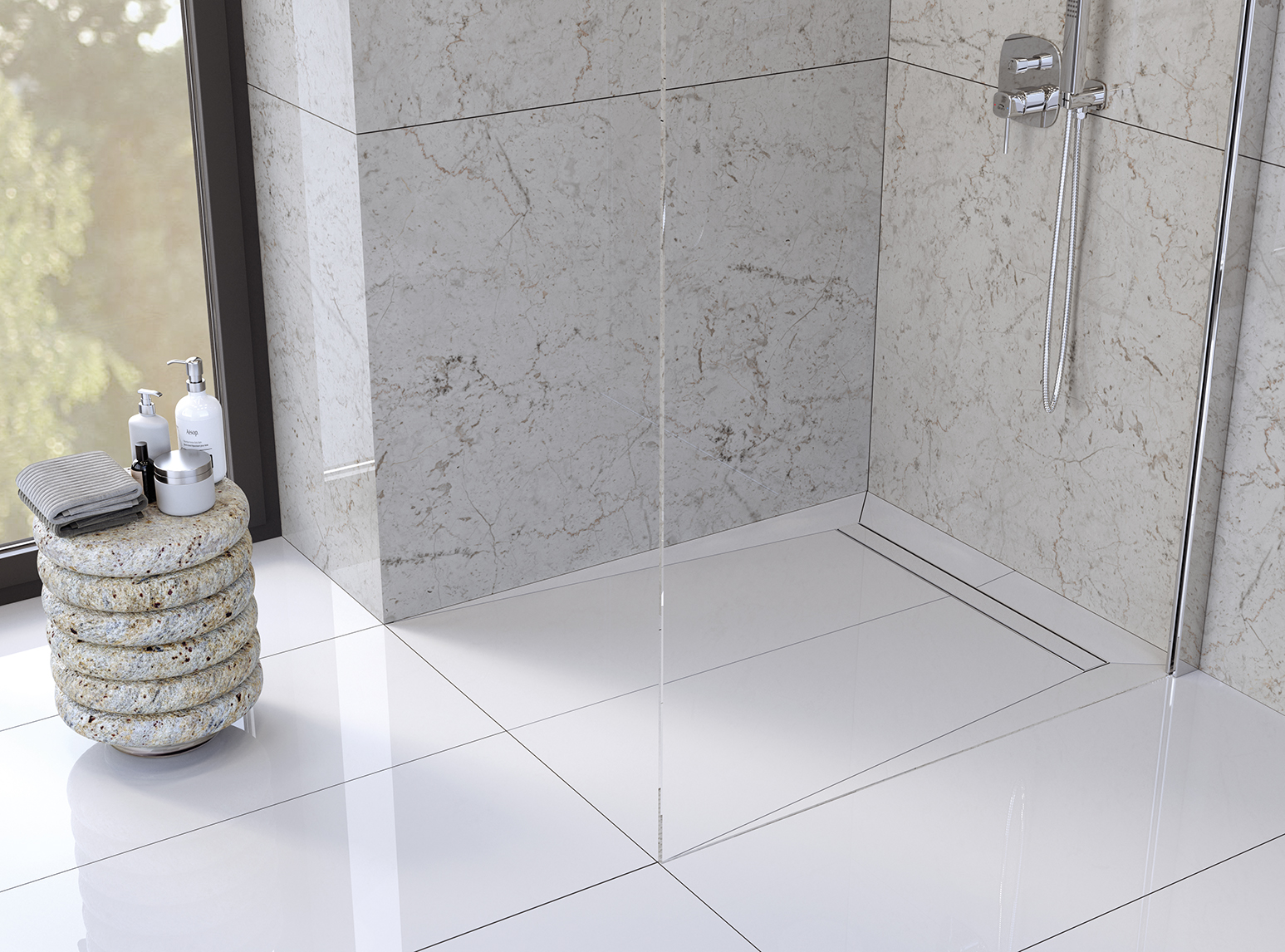 Laveo Basso Linearablauf mit Rost 80 cm stahl COB280D