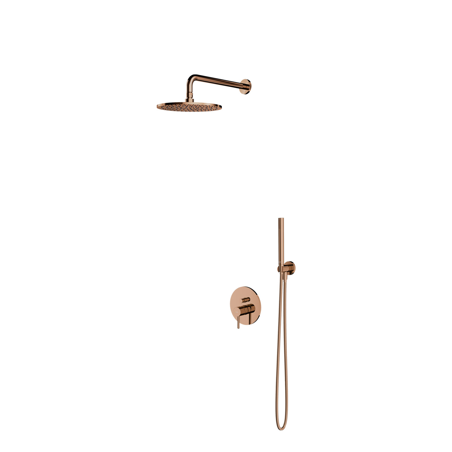 Omnires Y Duschset Unterputz mit Regenbrause kupfer SYSY35CP