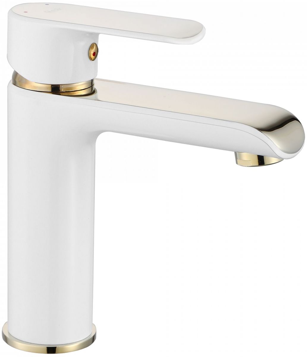 Rea Bloom waschbeckenhahn stehend weiß-gold REA-B9919