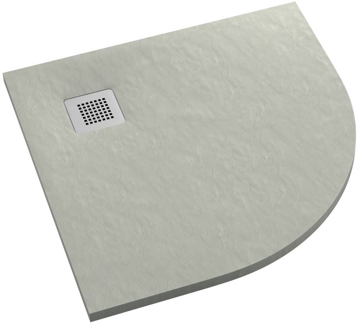 Schedpol Kalait Cement Stone Halbrunde Duschwanne 90x90 cm zement 3.3104/CT/ST-M2