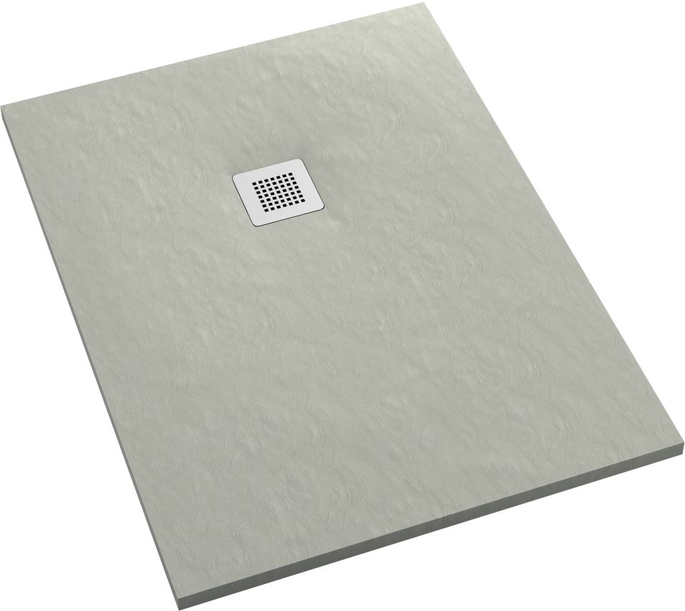 Schedpol Kalait Cement Stone Rechteckige Duschwanne + Abdeckung 120x80 cm zement 3.3108/CT/ST-M2