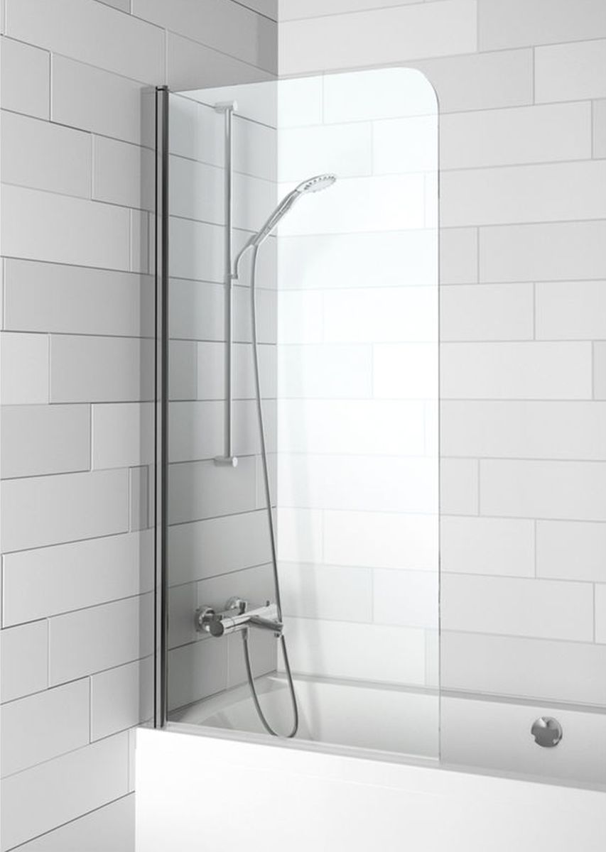 Riho Novik Badewannenabtrennung 75 cm einteilig chrom Glanz/durchsichtiges Glas G003043120