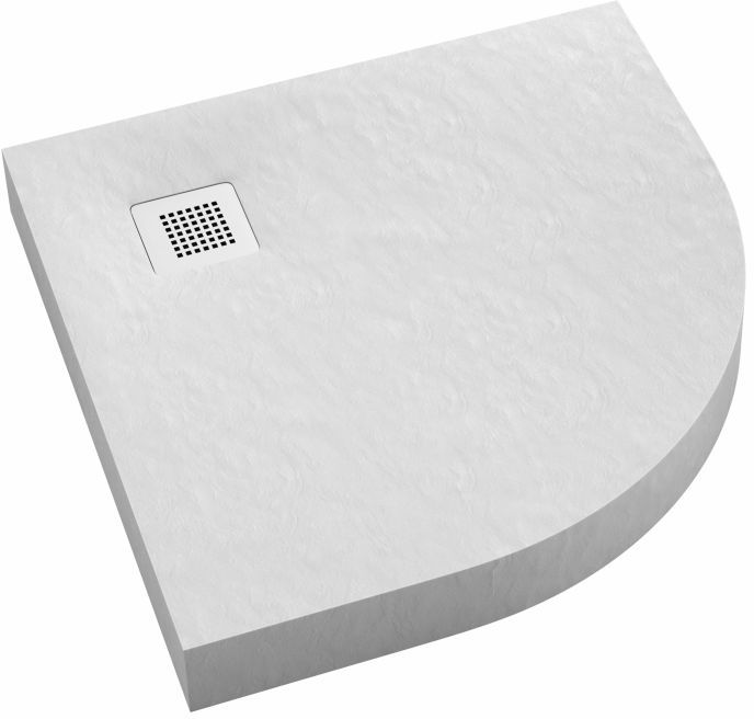 Schedpol New Horizons White Stone Halbrunde Duschwanne 90x90 cm weiß 3.3304/B/ST-M2