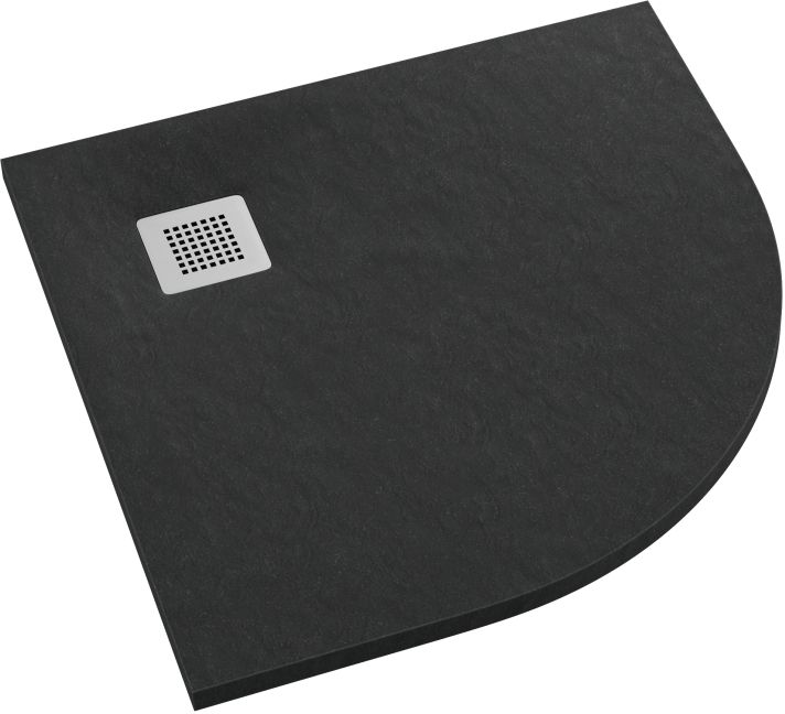 Schedpol Kalait Black Stone Halbrunde Duschwanne 90x90 cm schwarz 3.3104/C/ST-M2