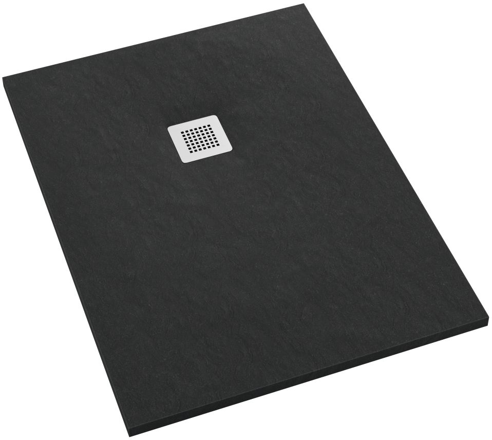 Schedpol Kalait Black Stone Rechteckige Duschwanne + Abdeckung 140x100 cm schwarz 3.3127/C/ST-M2