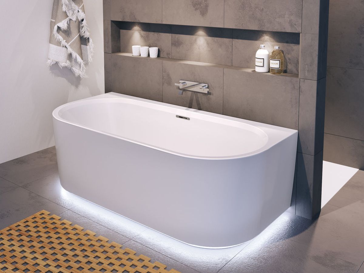 Riho Desire Wandmontierte Badewanne 184x84 cm rechteckig weiß B089002005