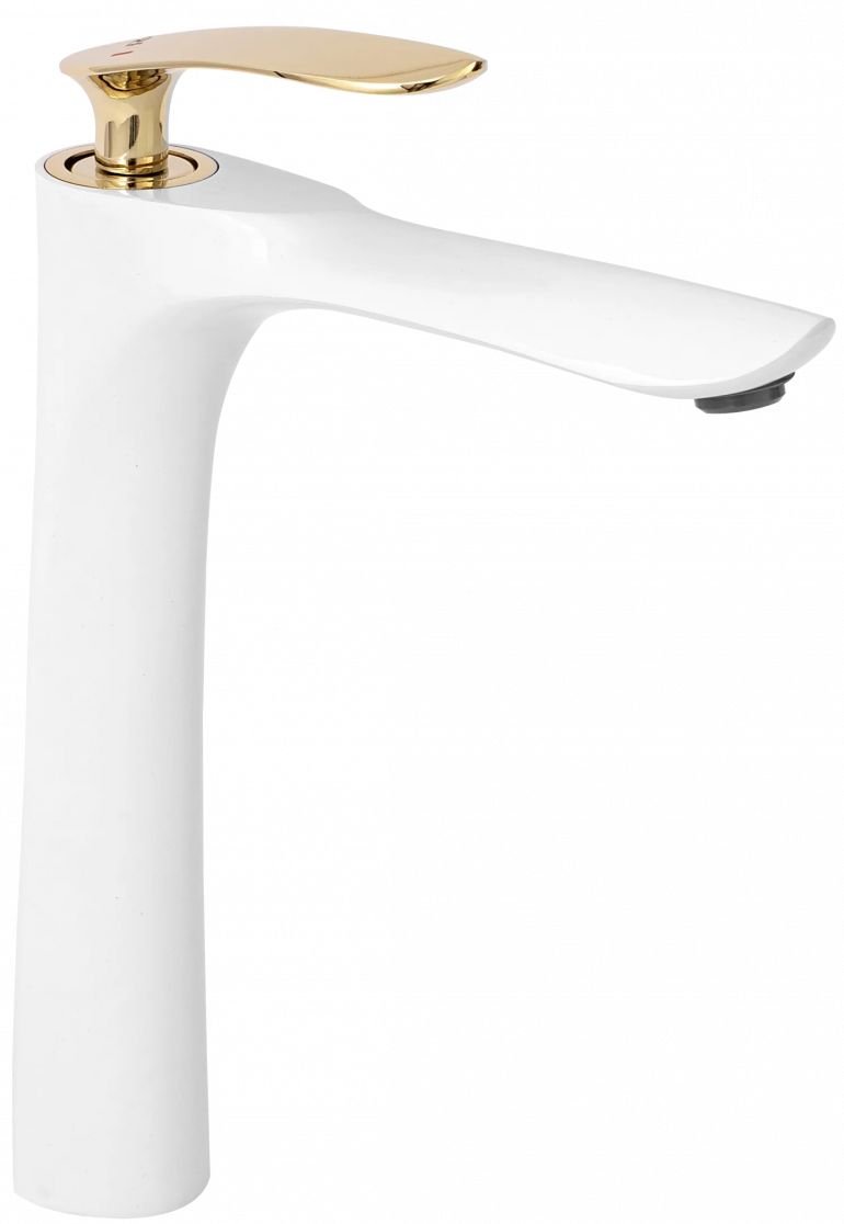 Rea Orbit waschbeckenhahn stehend weiß-gold REA-B2053