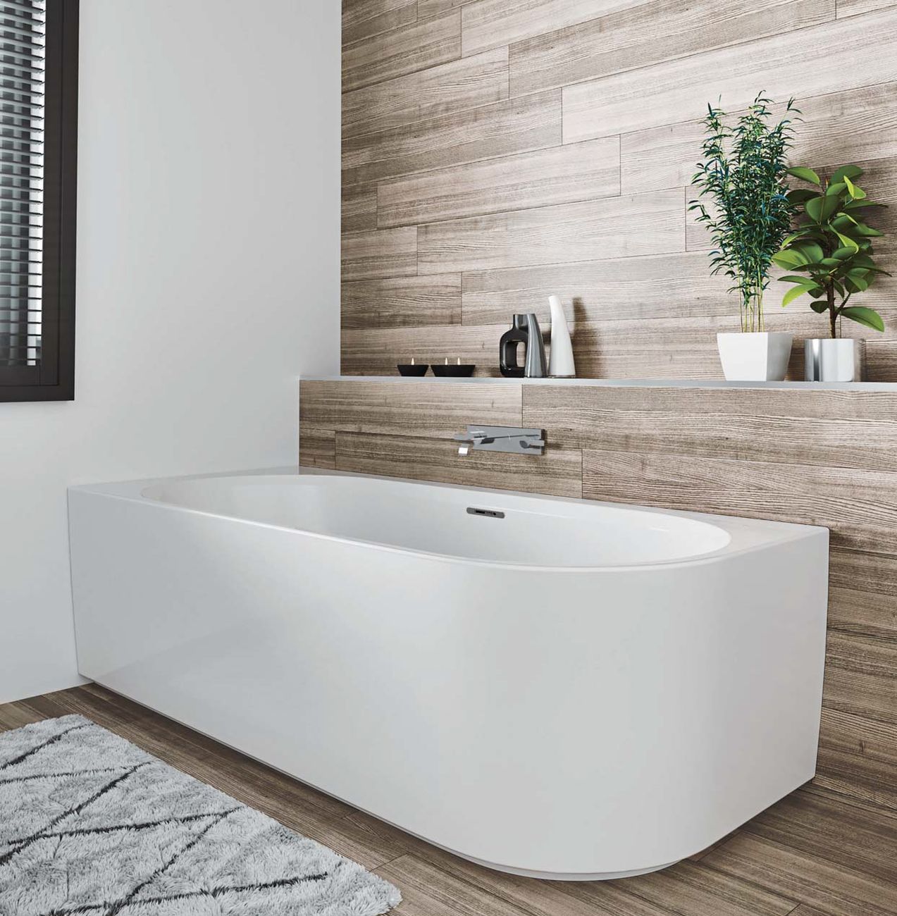 Riho Desire Eckbadewanne 184x84 cm rechteckig weiß B087001105