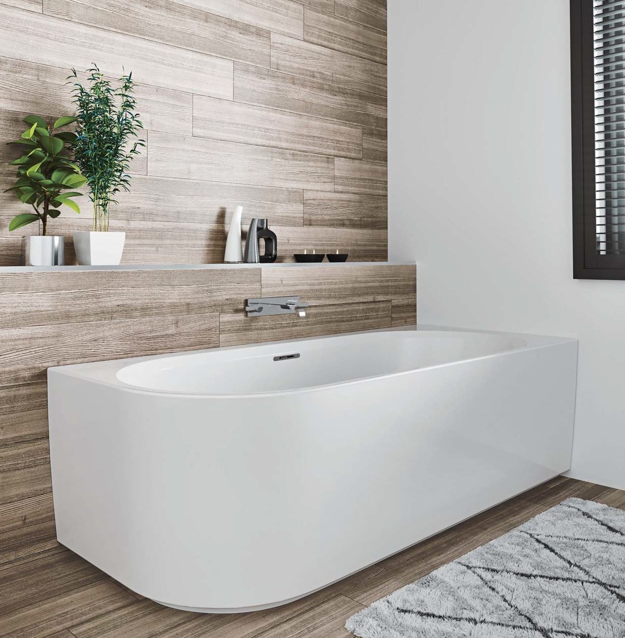 Riho Desire Eckbadewanne 184x84 cm rechteckig weiß B088001105