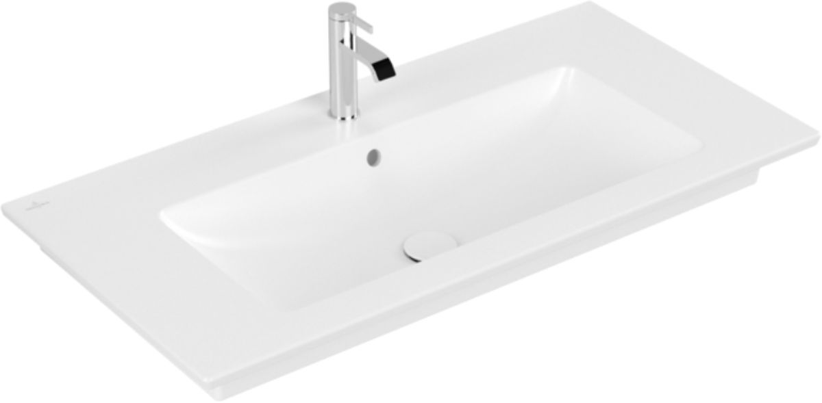 Villeroy & Boch Venticello Waschbecken 100x50 cm rechteckig Klassisch-Möbel-mit Blatt weiß 4104ALRW