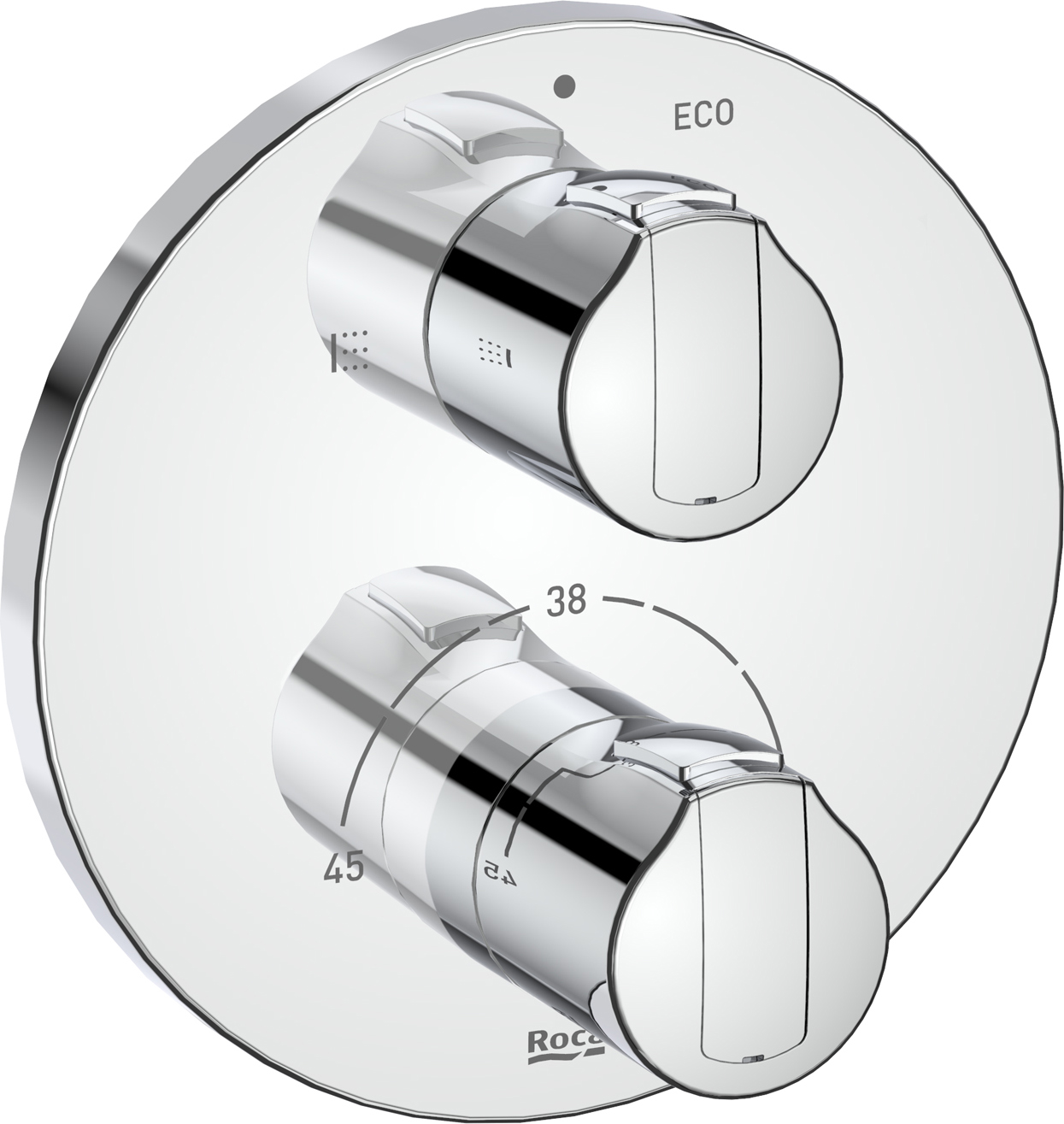 Roca T-1000 Badewannen- und Duscharmatur Unterputz mit Thermostat chrom A5A0D09C00