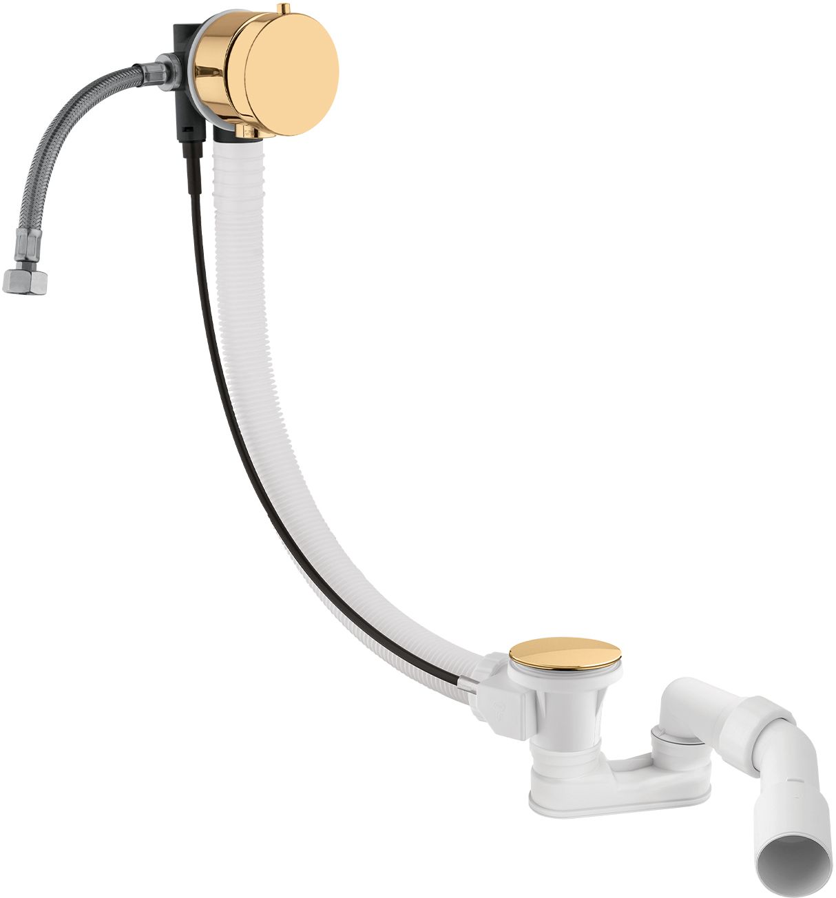 Omnires CGS Badewannen-Überlaufgarnitur gold TK132-PLUS-3.04+64-SGL