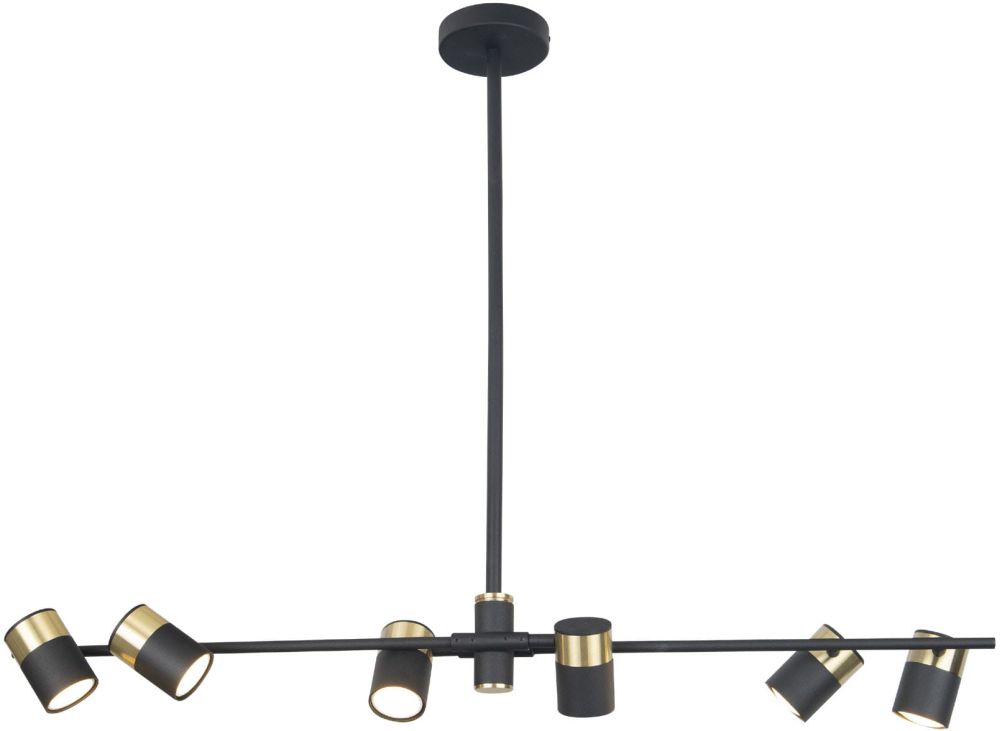 MaxLight Puma Deckenlampe 6x5 W schwarz-gold P0409