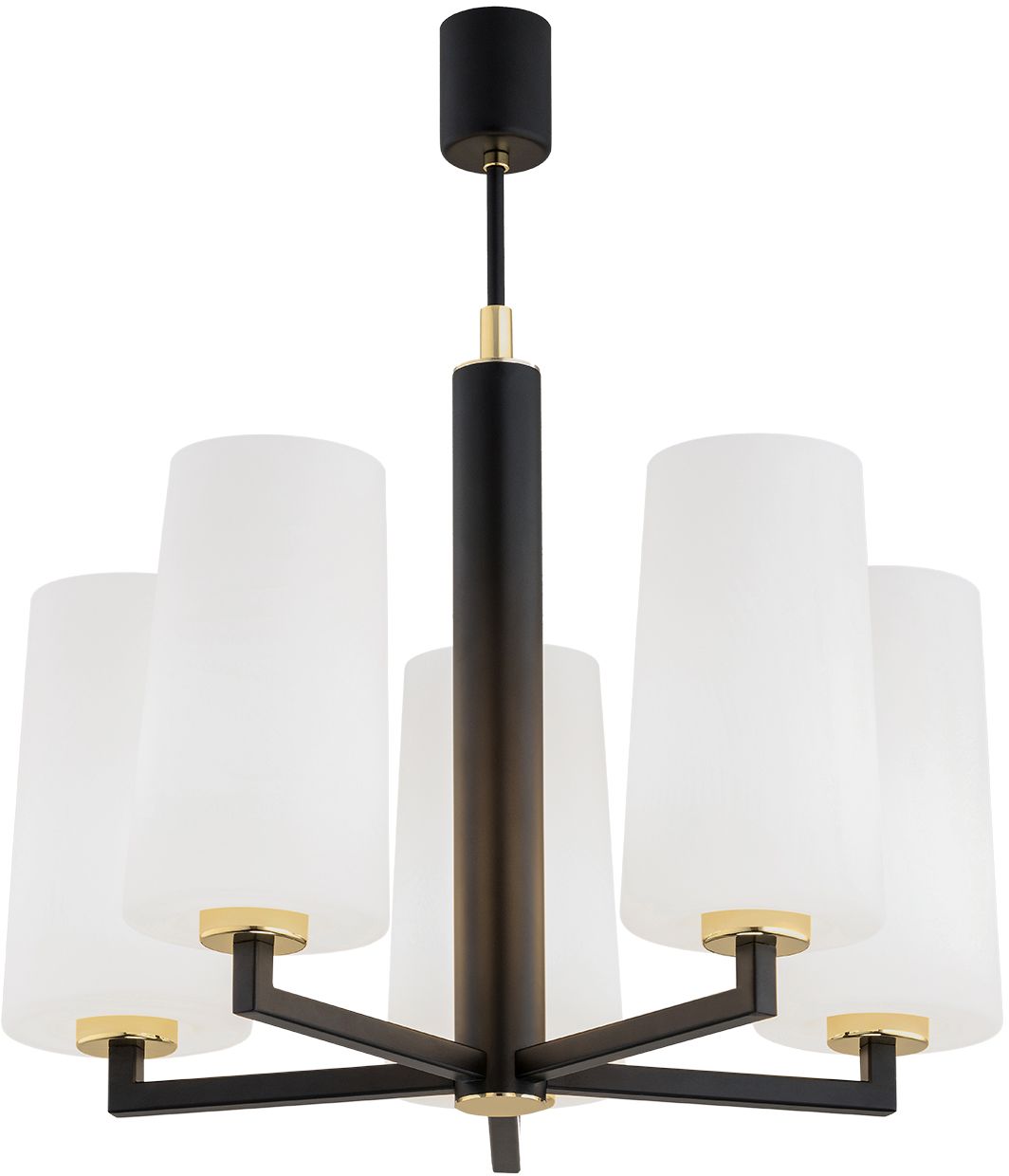 Argon Camelot Plus Pendelleuchte 5x15 W schwarz-messing-opal 2114