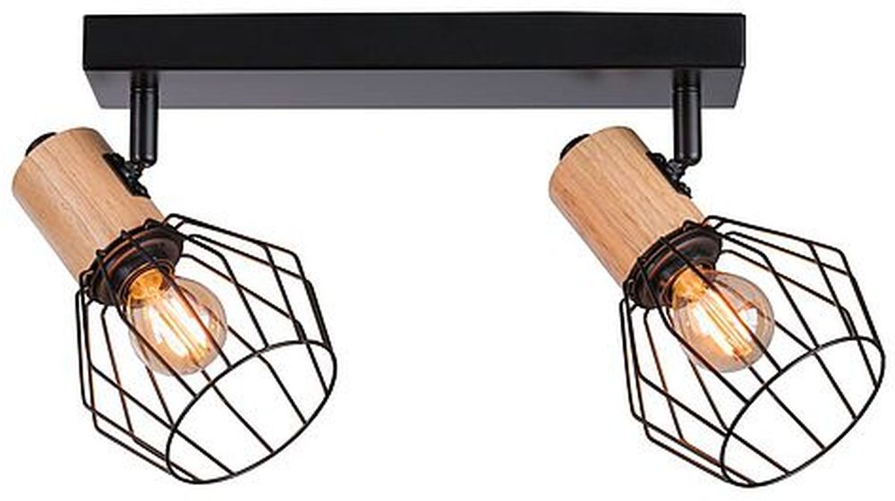 Paulmann Deckenlampe 2x20 W schwarz-holz 66767