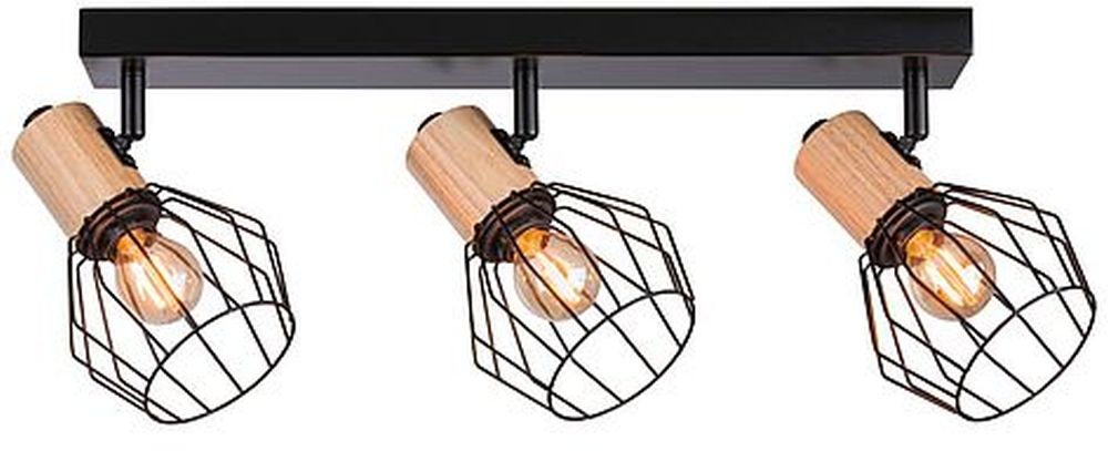 Paulmann Deckenlampe 3x20 W schwarz-holz 66768