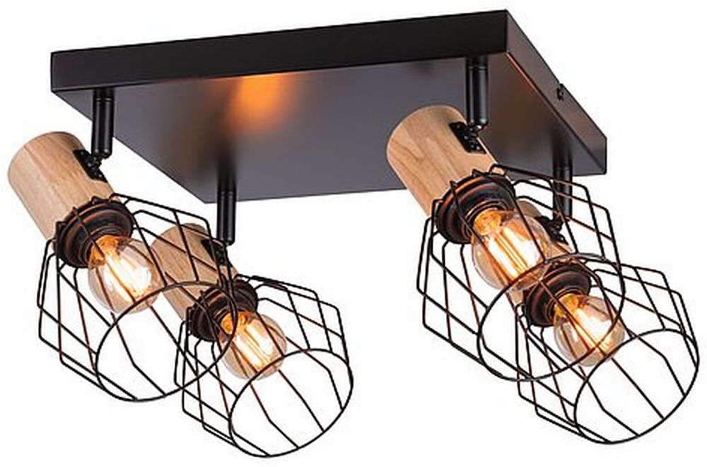 Paulmann Deckenlampe 4x20 W schwarz-holz 66769