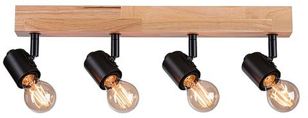 Paulmann Arvid Deckenlampe 4x20 W schwarz-holz 66773