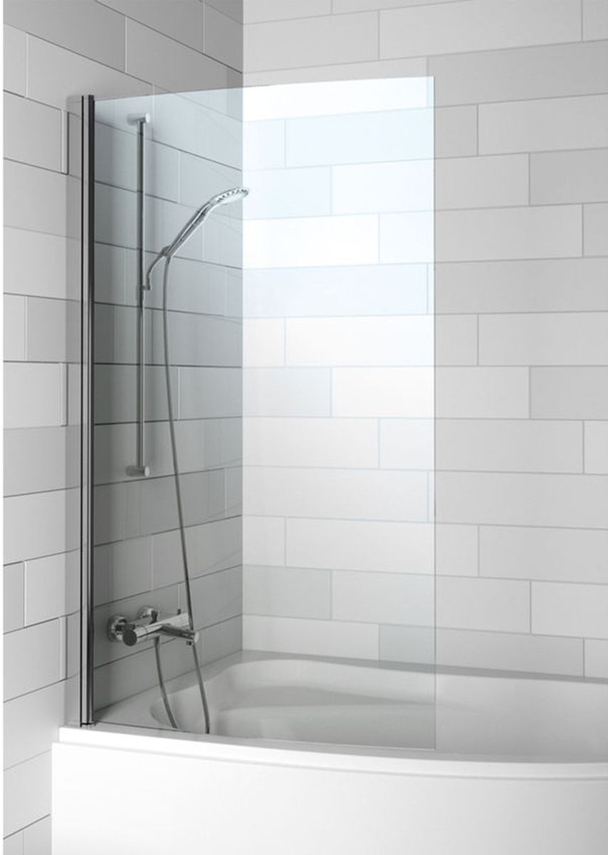 Riho Novik Badewannenabtrennung 90 cm einteilig chrom Glanz/durchsichtiges Glas G003038120