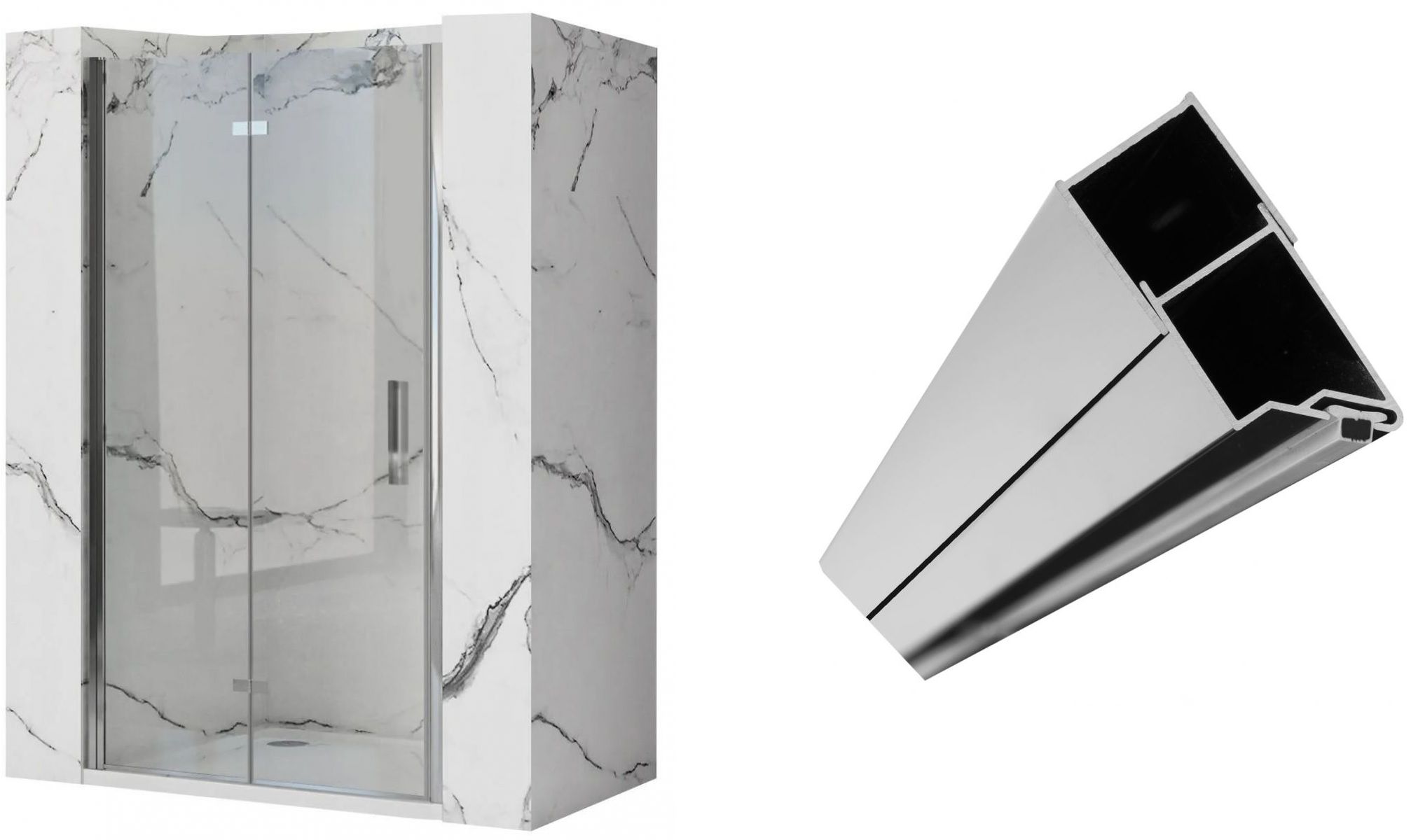 Set Duschtüren Rea Molier REA-K8539, Magnetisches Profil Rea Molier REA-K3261