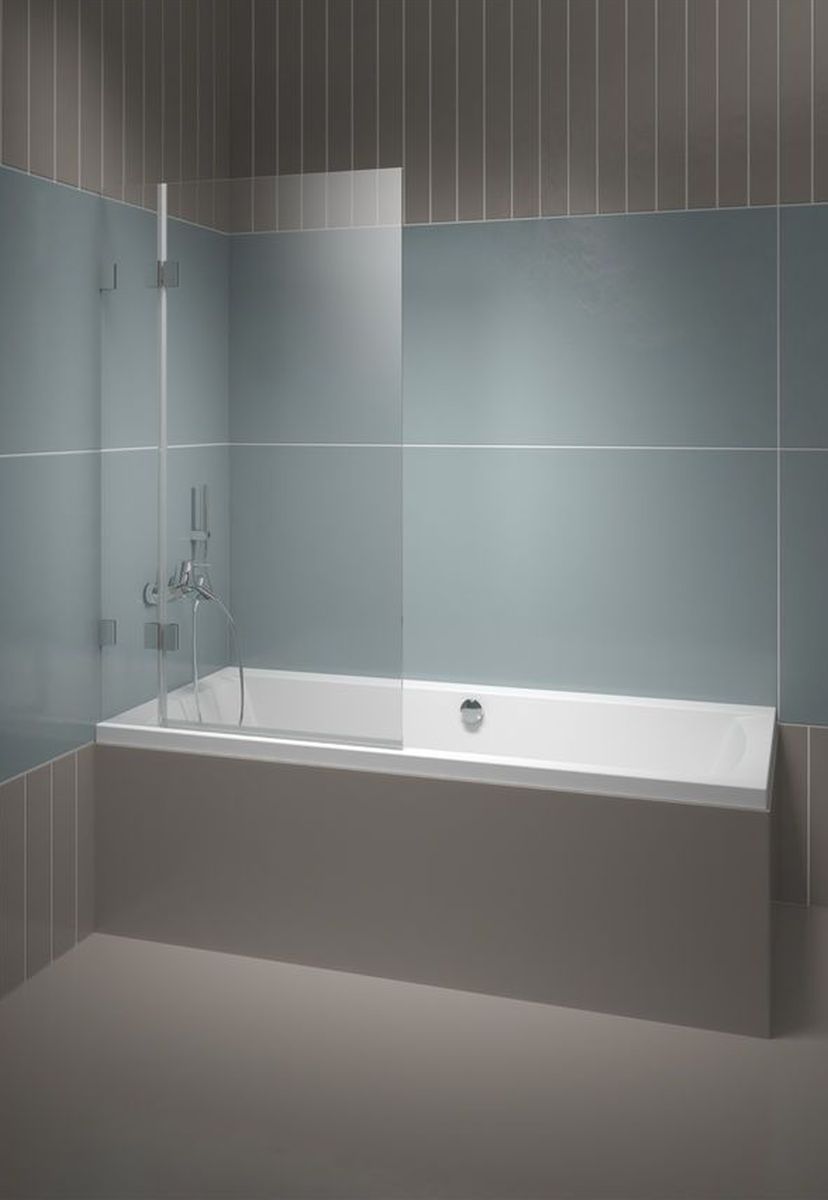 Riho Scandic Badewannenabtrennung 85 cm zweigeteilt chrom Glanz/durchsichtiges Glas G001143120