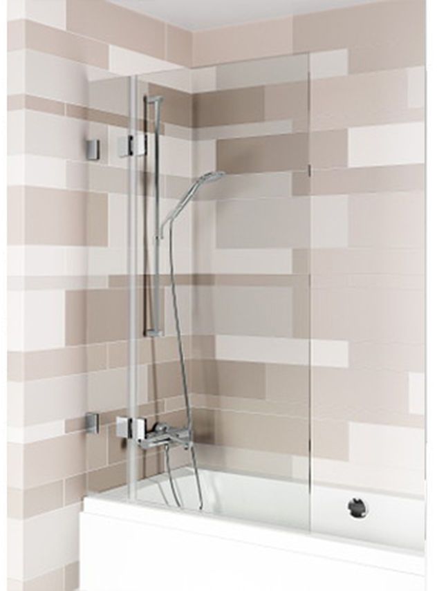 Riho Scandic Badewannenabtrennung 90 cm zweigeteilt chrom Glanz/durchsichtiges Glas G001153120