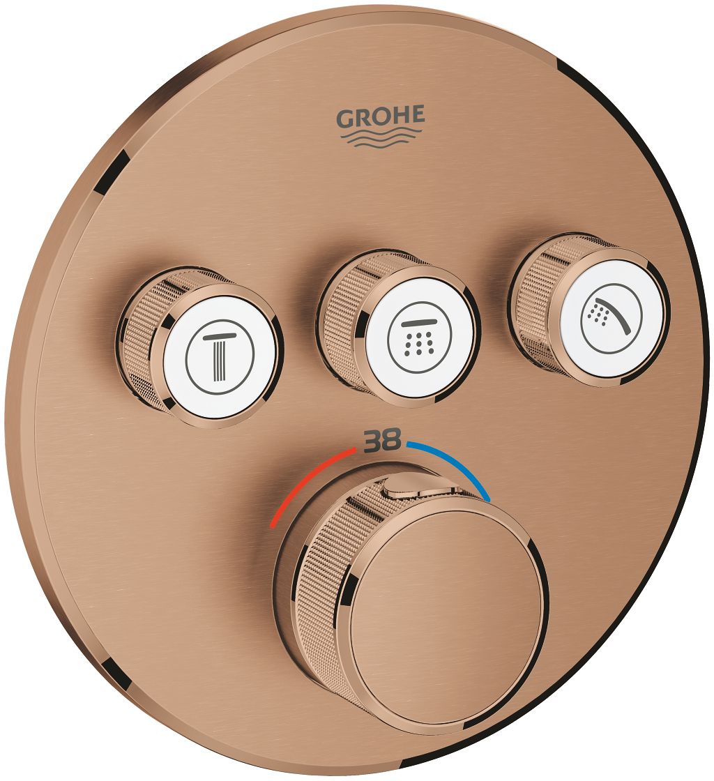 Grohe Grohtherm SmartControl Badewannen- und Duscharmatur Unterputz mit Thermostat Brushed Warm Sunset 29121DL0