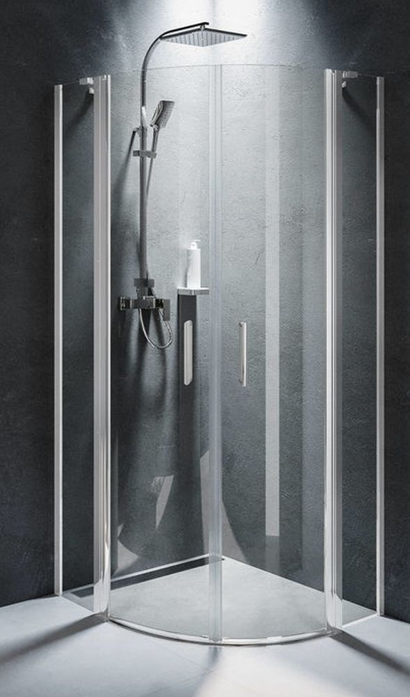 Riho Novik Dusche 90x90 cm halbrund chrom Glanz/durchsichtiges Glas G003027120