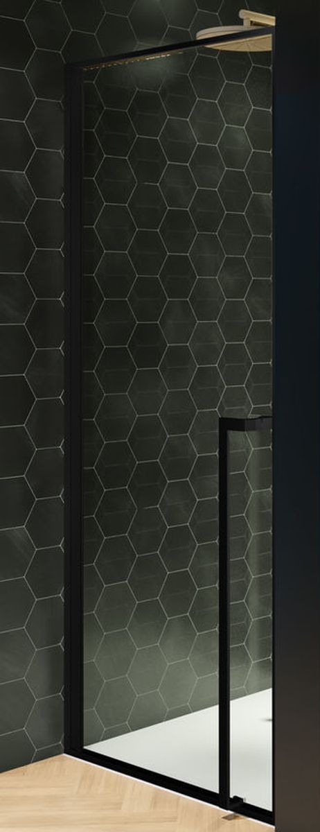 Riho Lucid Duschtüren 80 cm aufklappbar schwarz Matte/durchsichtiges Glas G005001121