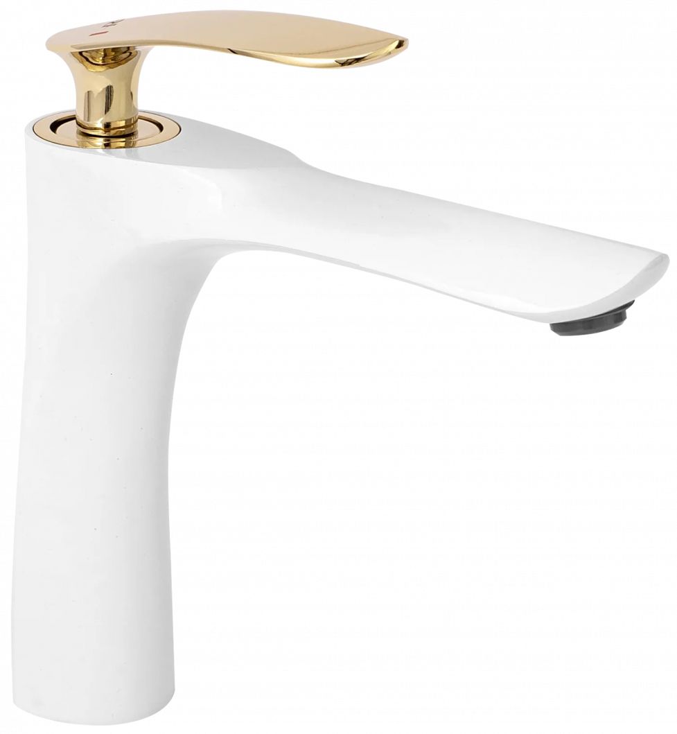 Rea Orbit waschbeckenhahn stehend weiß-gold REA-B2052