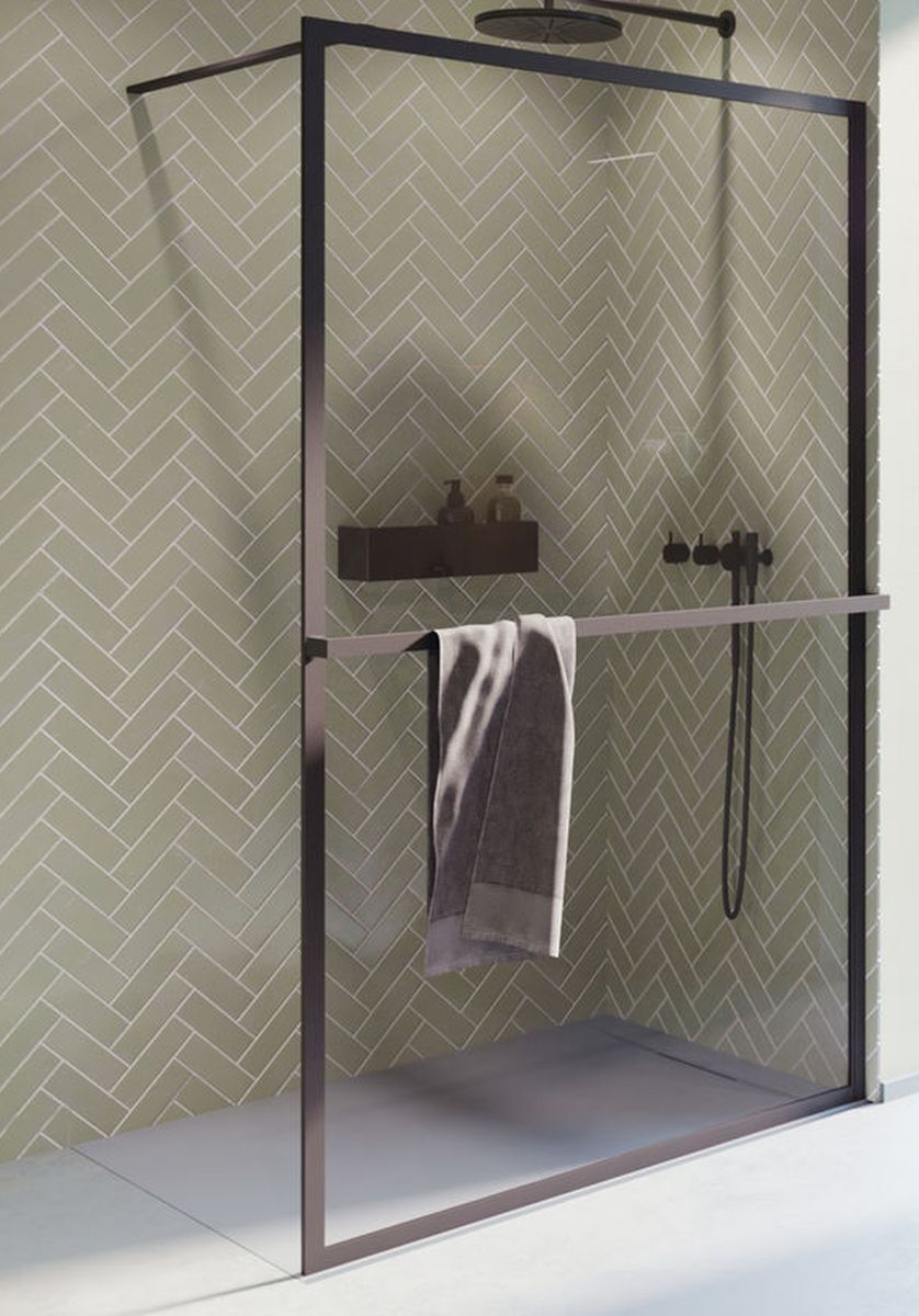 Riho Lucid Duschwand 100 cm schwarz Matte/durchsichtiges Glas G005026121