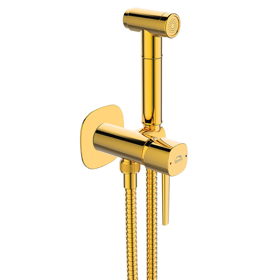 Laveo Pola bidetarmatur mit duschset Unterputz gold BAPG31P