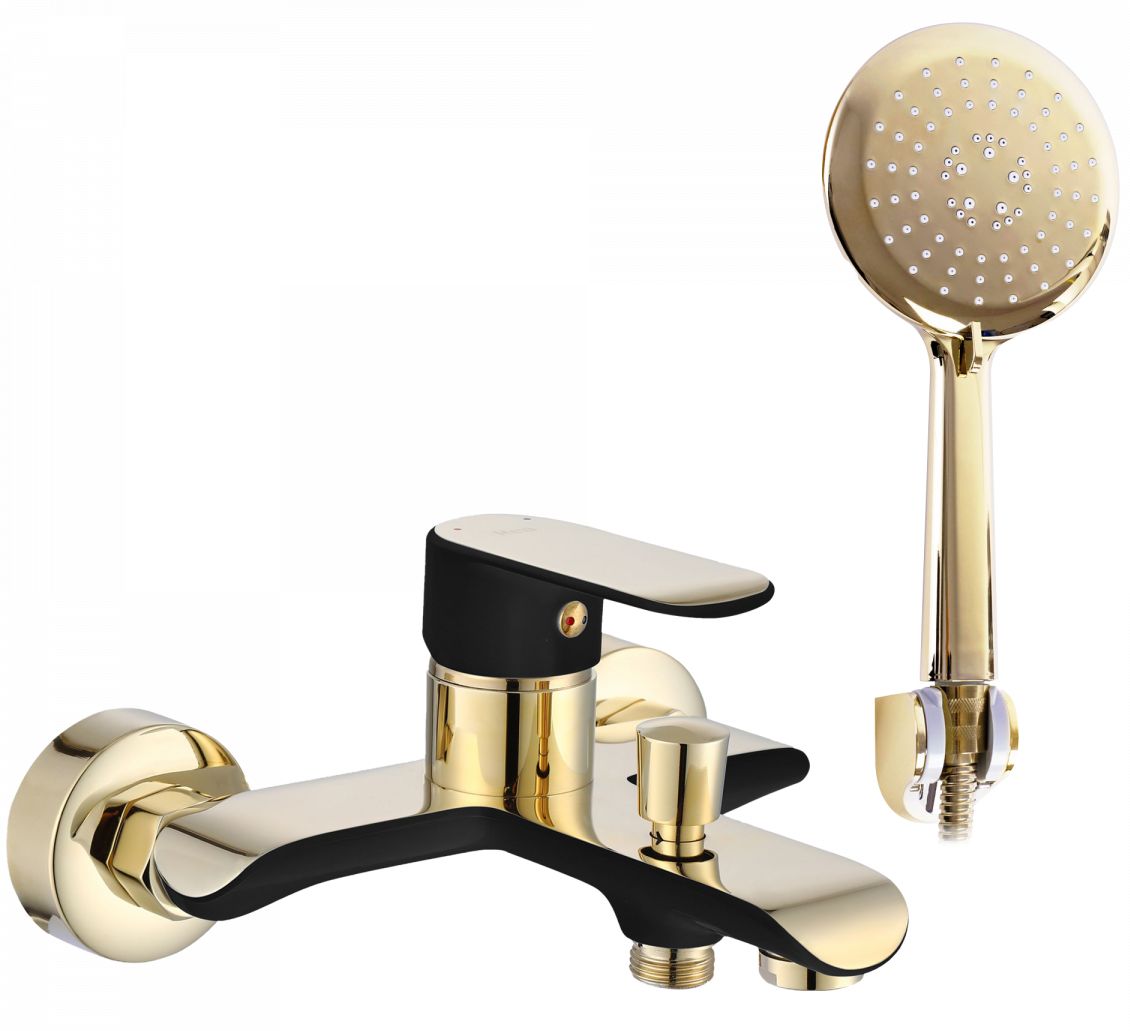 Rea Bloom badewannen- und duscharmatur Wand schwarz-gold REA-B9939