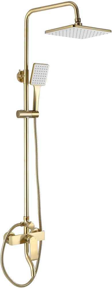 Rea Hass Duschset Wandmontage mit Regenbrause gold REA-B9972