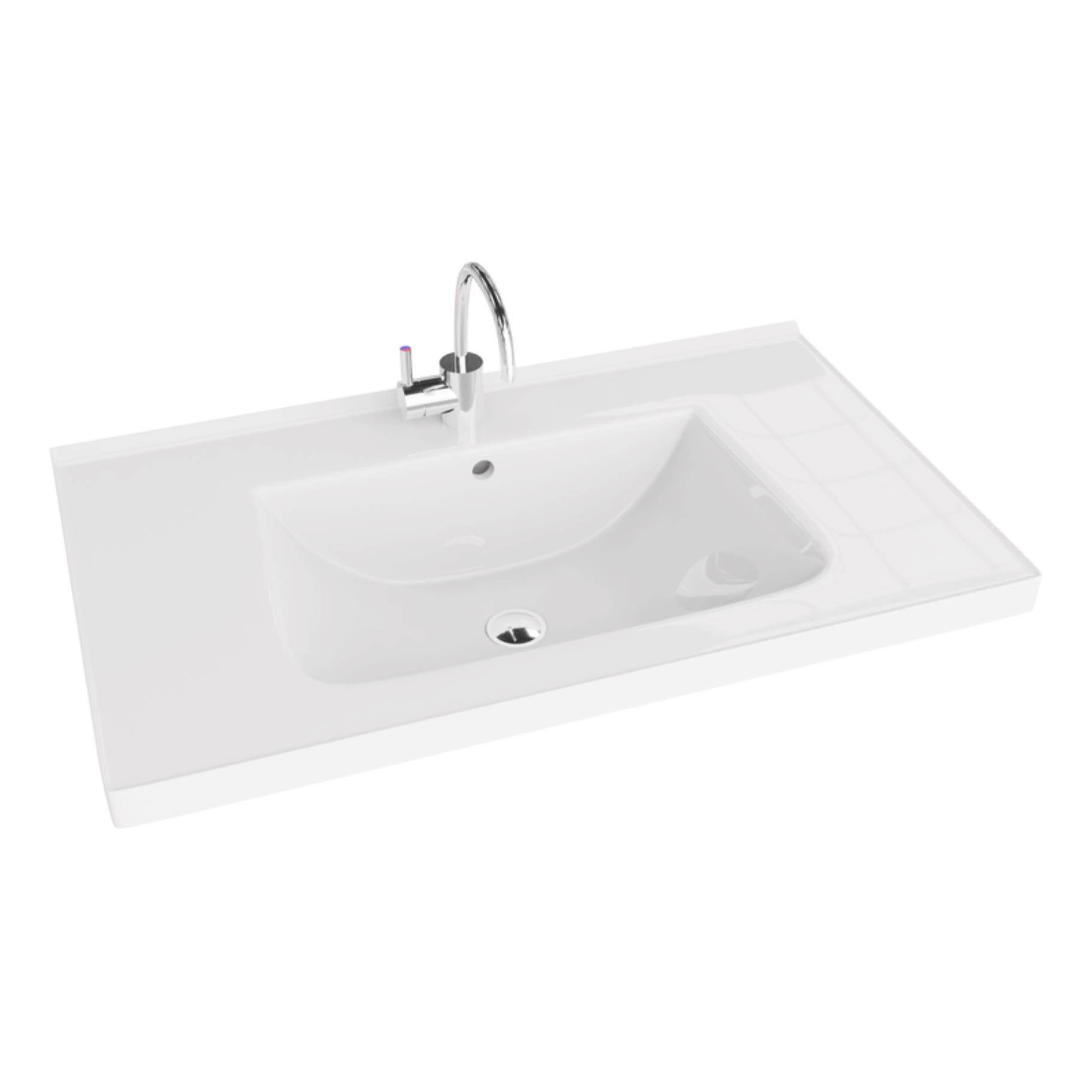 LaVita Kansas Waschbecken 81x49 cm rechteckig Möbel-Einbauwaschbecken weiß 5908211416175