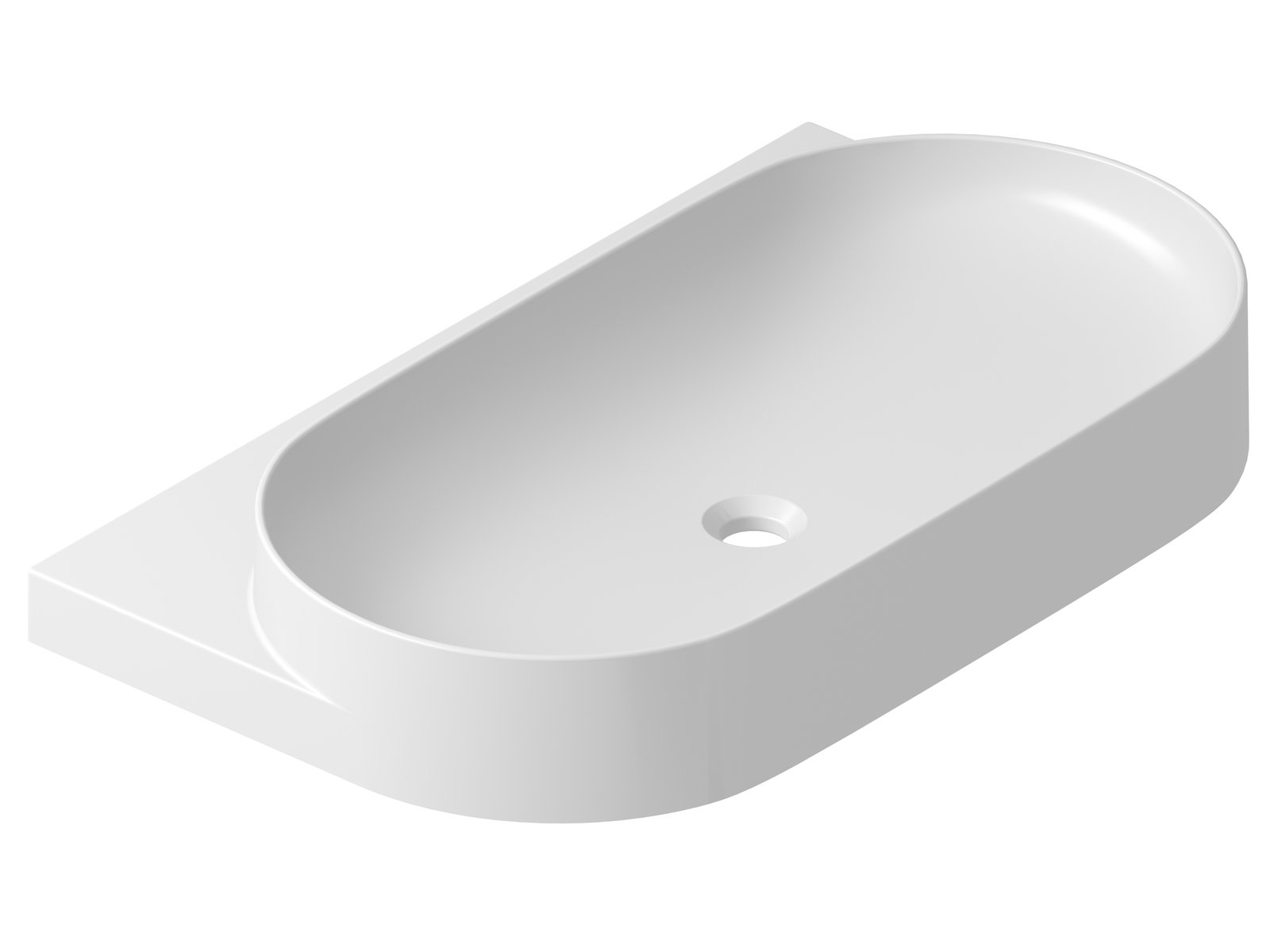 Ravak Yard Waschbecken 80.5x50 cm halbrund Klassisch-Möbel weiß XJX01280002