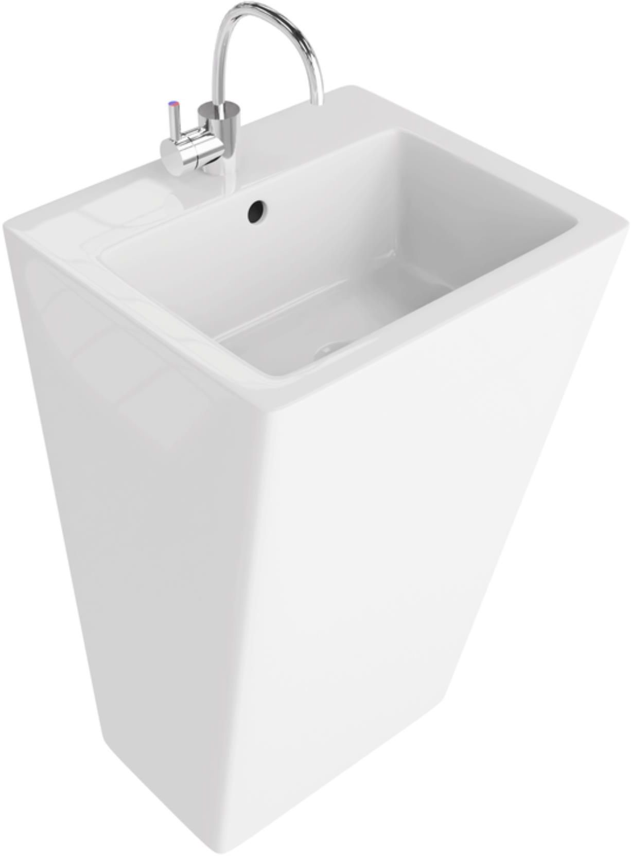 LaVita Quadro Waschbecken 51x45 cm quadratisch Freistehend weiß glanz 5908211476476