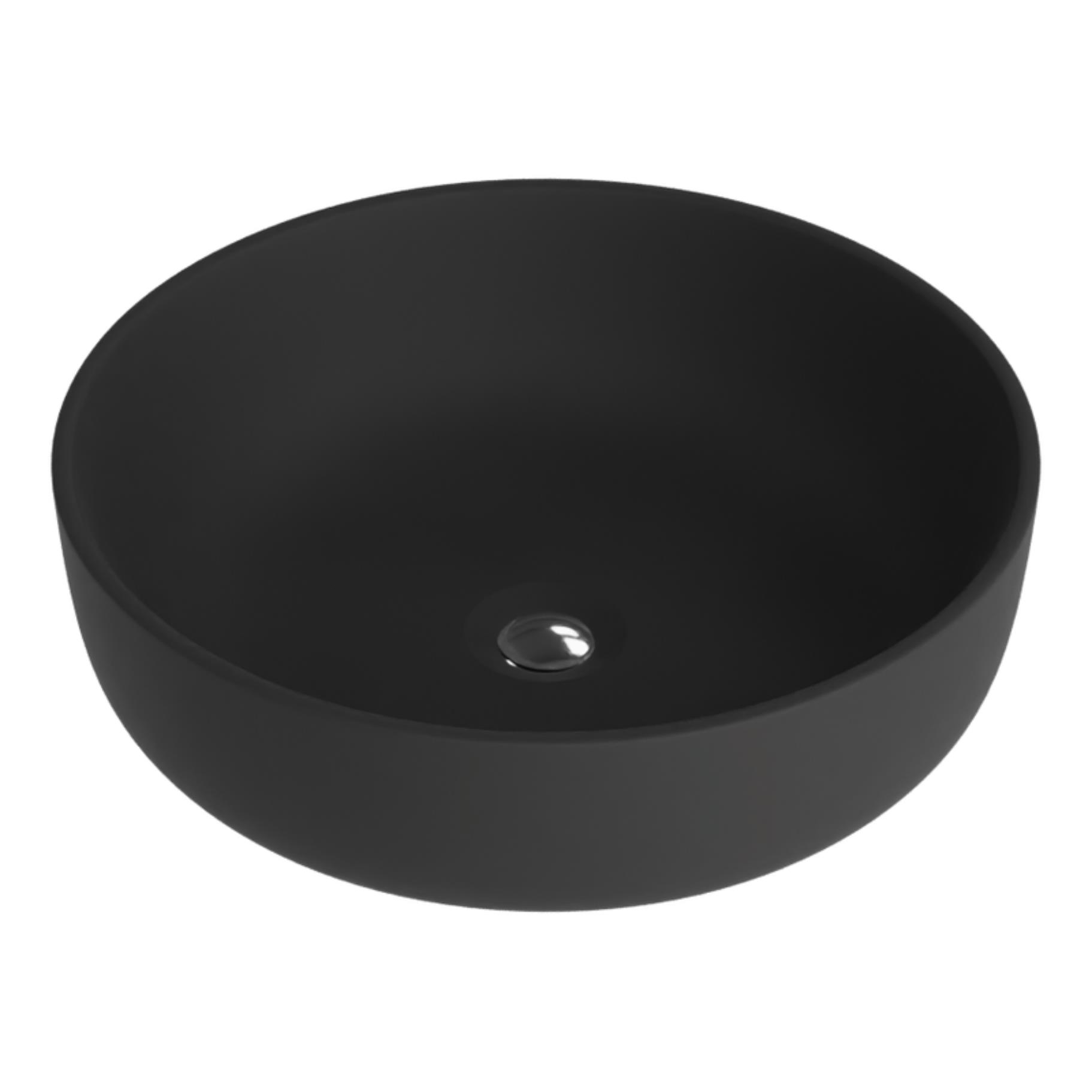 LaVita Cordoba Waschbecken 41.5x41.5 cm rund Aufsatzwaschbecken schwarz 5908211404653