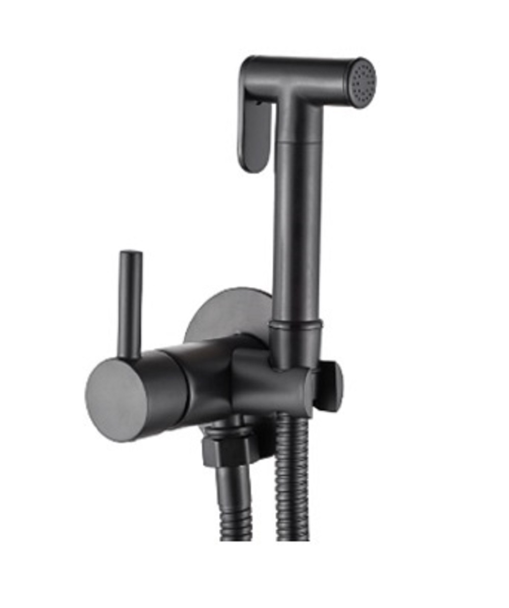 Invena bidetarmatur mit duschset Unterputz schwarz BP-00-B04