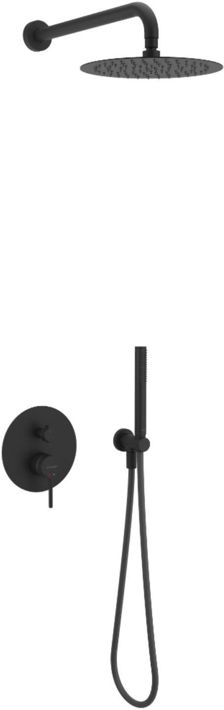 Excellent Pi Duschset Unterputz mit Regenbrause schwarz AREX.SET.1247BL