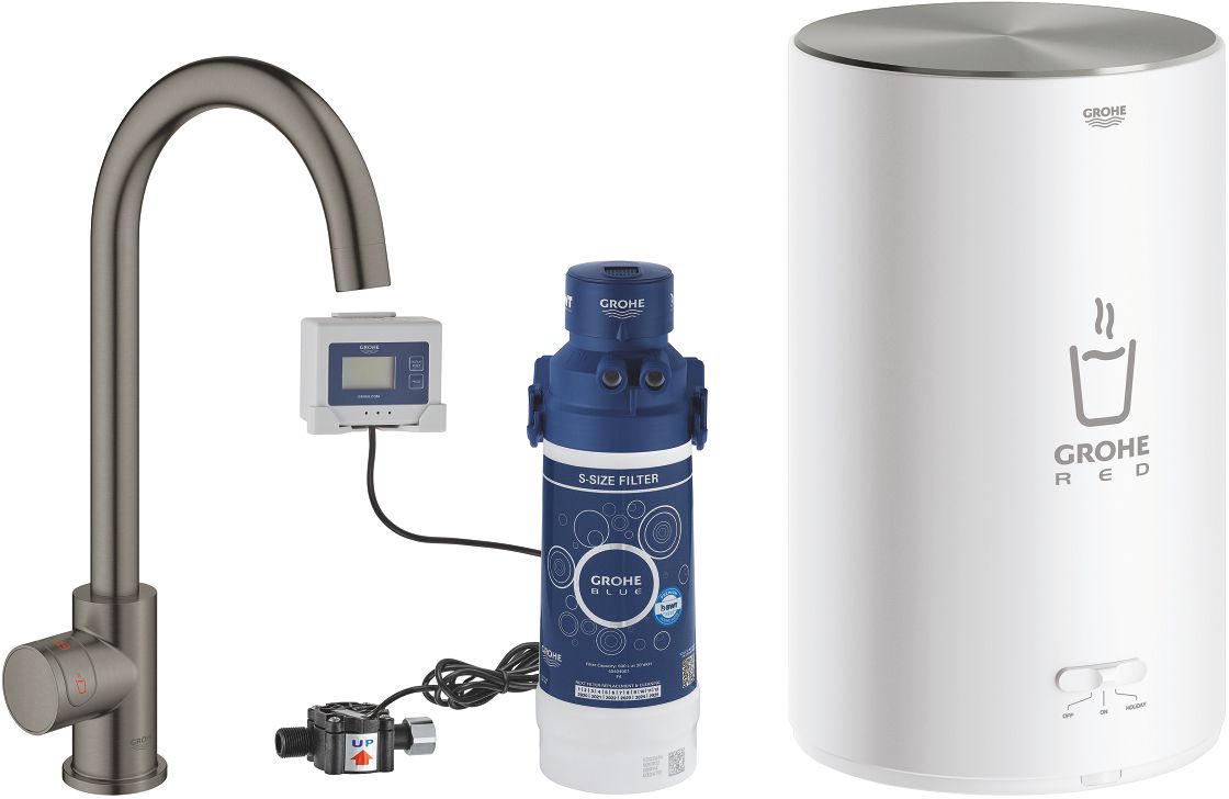 Grohe Red Küchenventil mit Boiler Stehend Brushed Hard Graphite 30085AL1