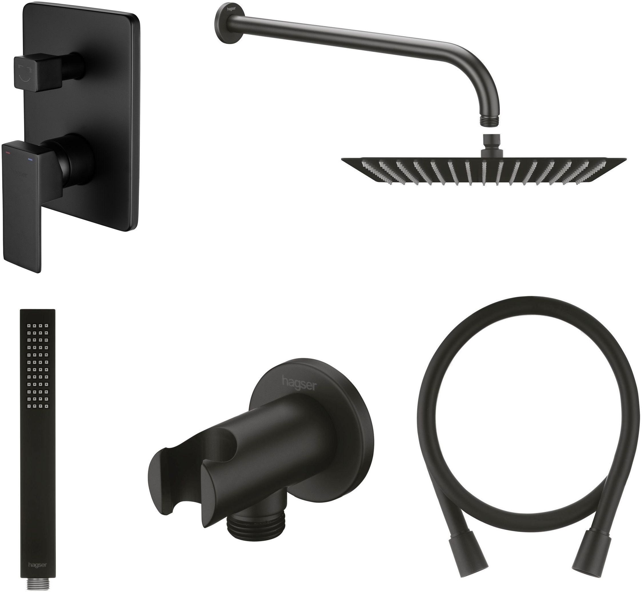 Set Badewannen- und Duscharmatur Hagser Ulva HGR13000034, Kopfbrause Hagser Ella HGR28000037, HGR29000037, HGR26000037, HGR24000037, HGR31000037